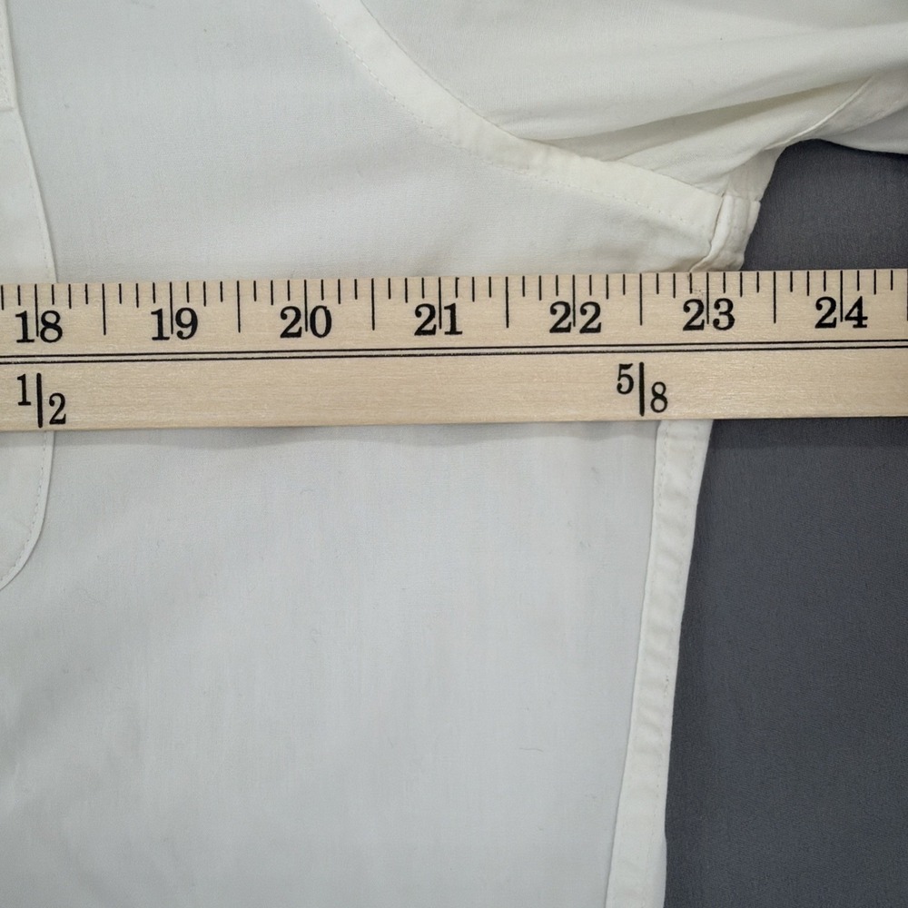 Abercrombie & Fitch Linen Shirt Men's Large White Button Up Long Sleeve Cotton - Picture 9 of 11